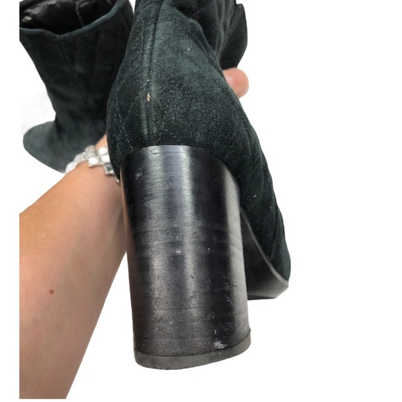 Black Aquatalia Quilted Leather Suede Booties Sz 7 - Picture 10 of 16